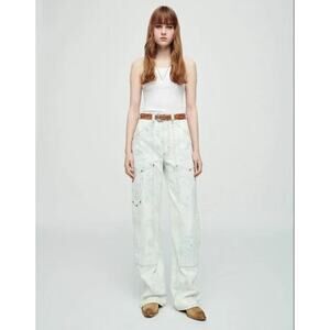 NEW! RE/DONE Sunbleach Super High Workwear $395 msrp Size 30 Jeans White G21-1